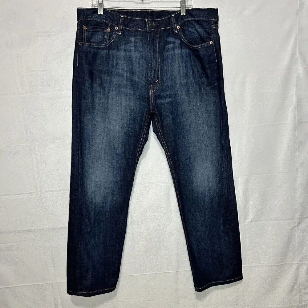 Levi's 505 Regular Fit Straight Leg Blue Denim High-Rise Jeans Size 40x30
